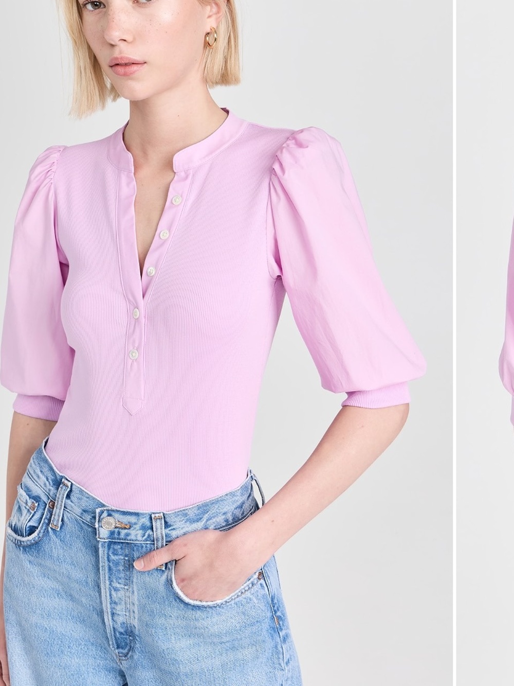 VERONICA BEARD Coralee Orchid Cotton Top - Picture 3 of 13